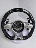 Mercedes AMG Карбонов Волан с LED Дисплей – Истински Карбон – Flat Bottom – Gloss Finish